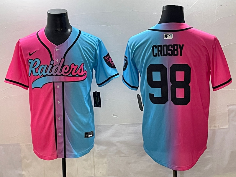 Men's Las Vegas Raiders Maxx Crosby #98 Pink/Blue Jersey